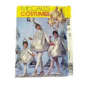 90s McCalls Costume Pattern Kids Size 6-8 Hersheys Kiss Metallic Sewing UNCUT